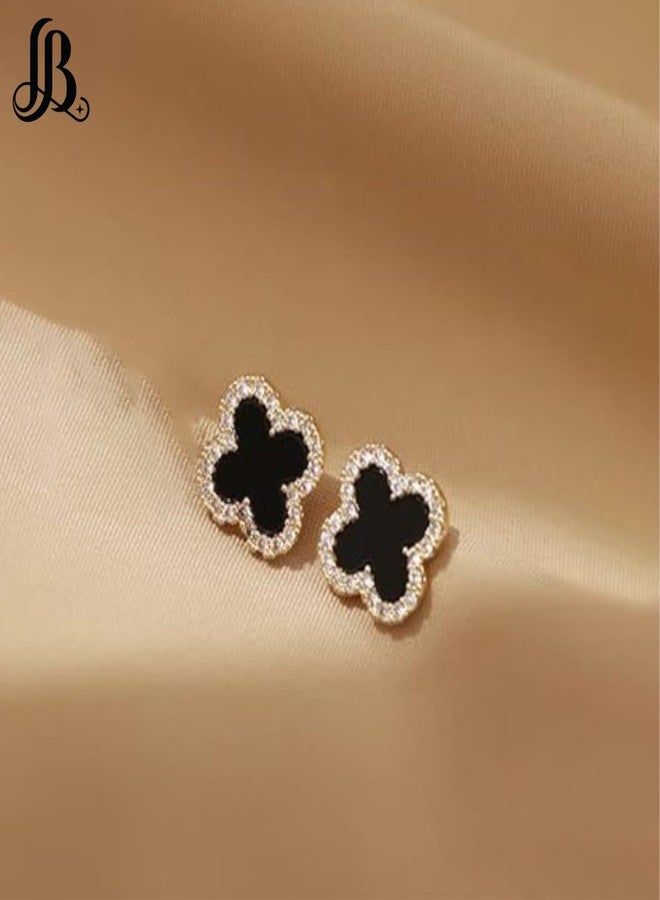 LaBling Earrings for Women | Studded Earrings for Women | Lovely Gift - Studded Black - Image 4